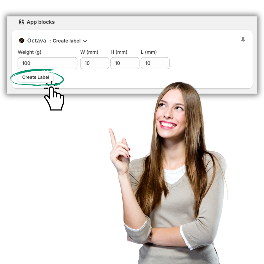 Octava Create shipping label